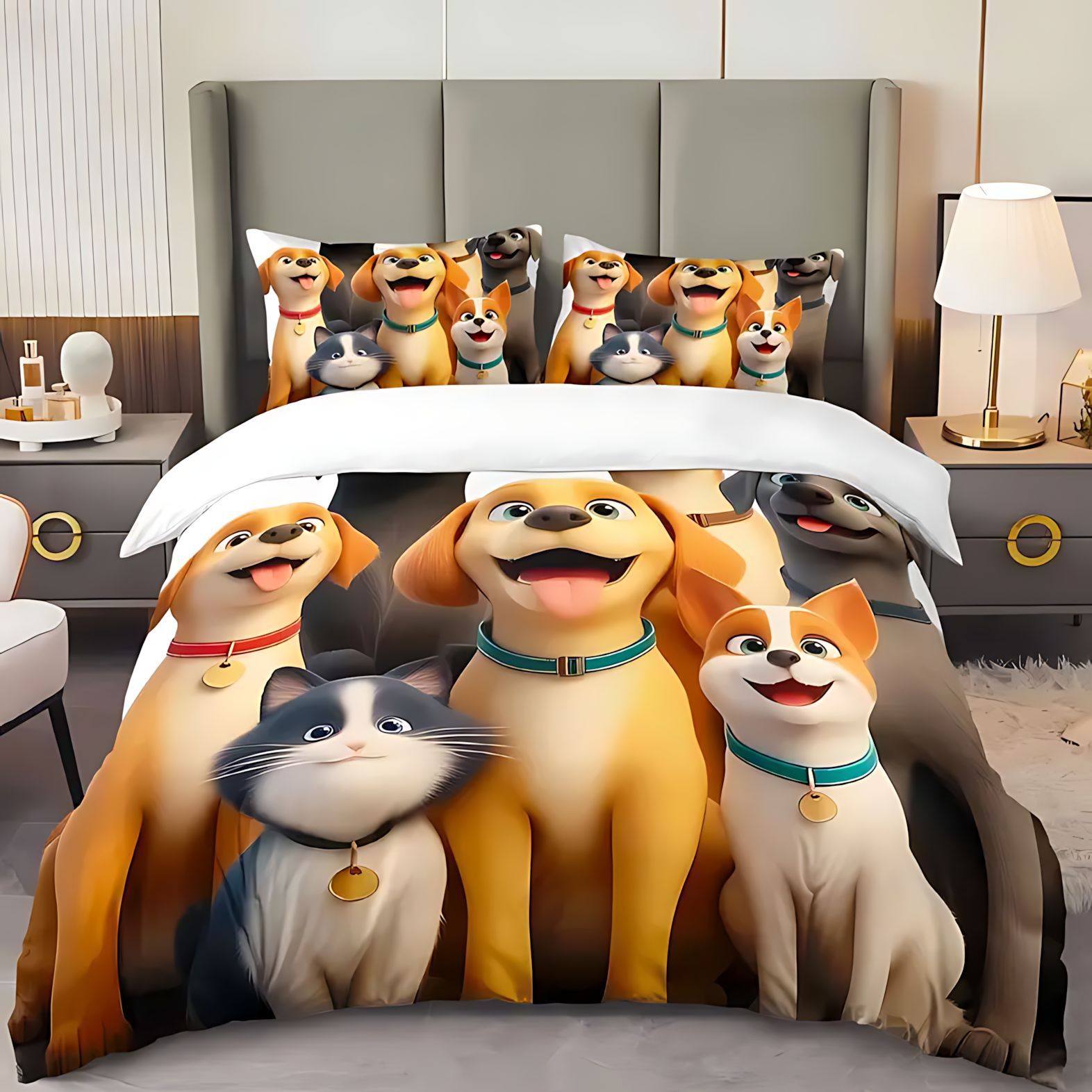 TEMU / JIT adorable colcha de cama para mascotas set de impresión digital HD fuente de fabricación puede ser fijado