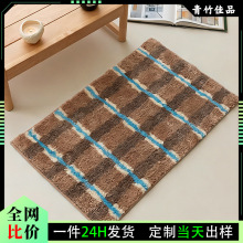 跨境复古簇绒仿羊绒地毯浴室卫生间簇绒家用防滑地毯房间进门脚垫