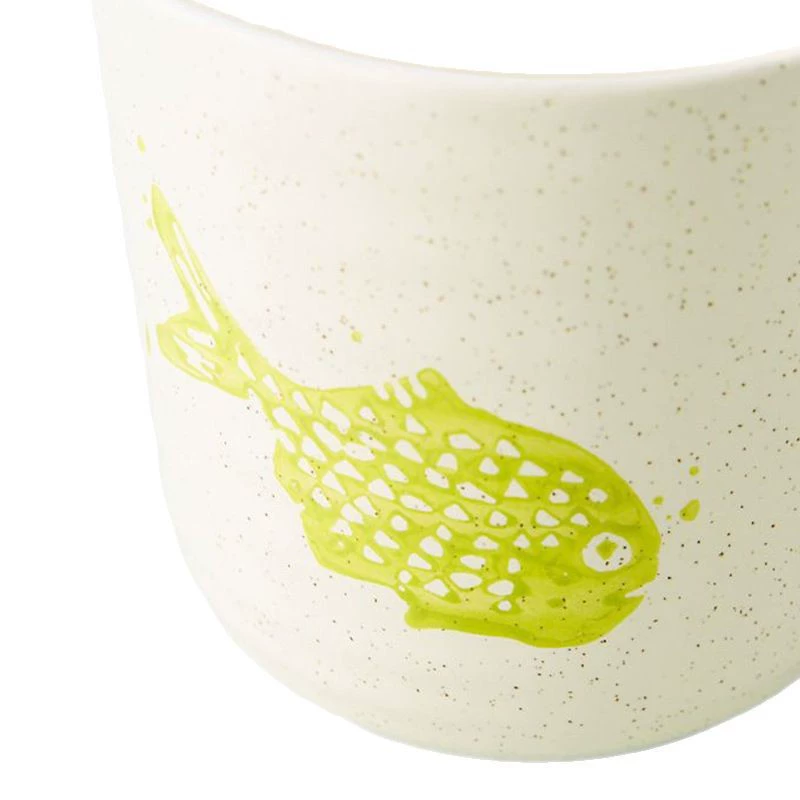 Capacious ceramic coffee tea cup, hand painting