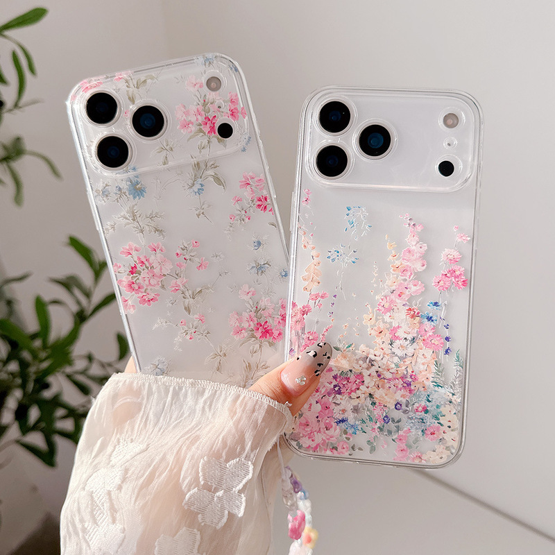 Suitable for Apple Iphone17Pro Mobile Phone Case Ins Wildflower Retro Floral Samsung S25Ultra Protective Cover