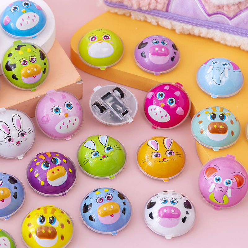 Los niños de dibujos animados lindo Tire hacia atrás coche semicírculo nuevo coche inercial piso empuje mini puesto de juguete suministro al por mayor