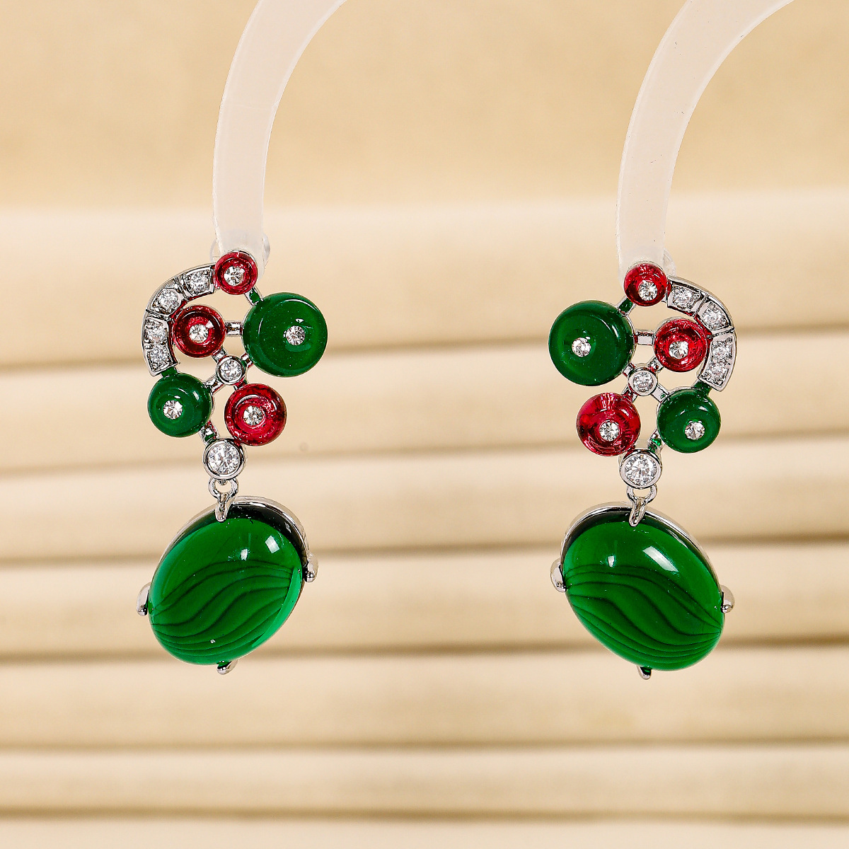 elegant fashionable trend earrings drop-shaped
