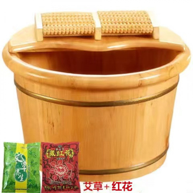 泡脚木桶家用洗脚木盆养生泡脚盆木质洗脚桶实木泡脚桶|undefined
