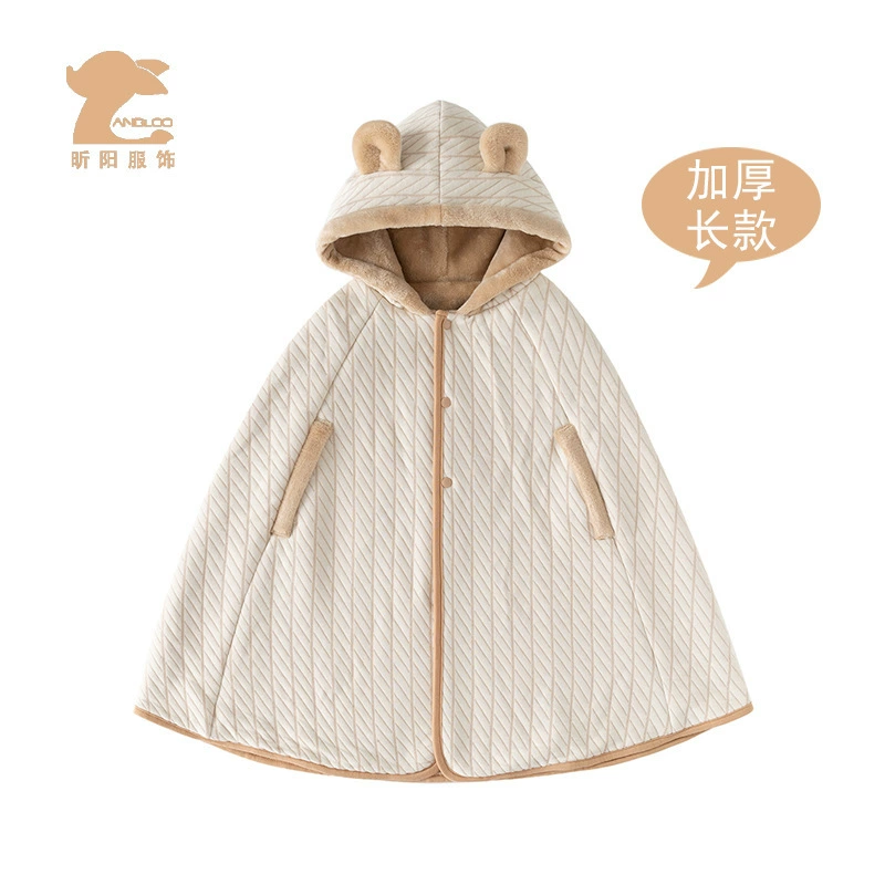 Ветрозащитный плащ Little Bear для малышей, куртка, верхняя одежда для мужчин и женщин, милая зимняя толстая бархатная детская одежда, длинный плащ
