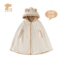Ветрозащитный плащ Little Bear для малышей, куртка, верхняя одежда для мужчин и женщин, милая зимняя толстая бархатная детская одежда, длинный плащ