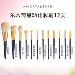Ermutao Xingdong メイクブラシセット 12 個チークルースパウダーノーズシャドウ輪郭美容ツールアイシャドウブラシ本物