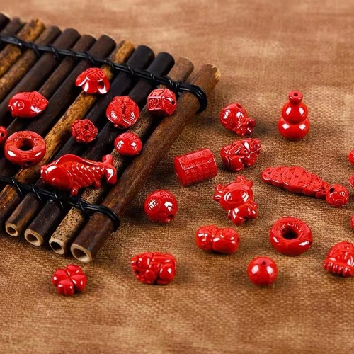 Cinnabar original stone purple gold sand Pixiu jewelry accessories collection diy compiled birth year bracelet anklet car hanging pendant