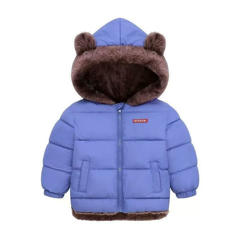 Children's double-sided velvet keep warm down jacket for boys, increased thickness