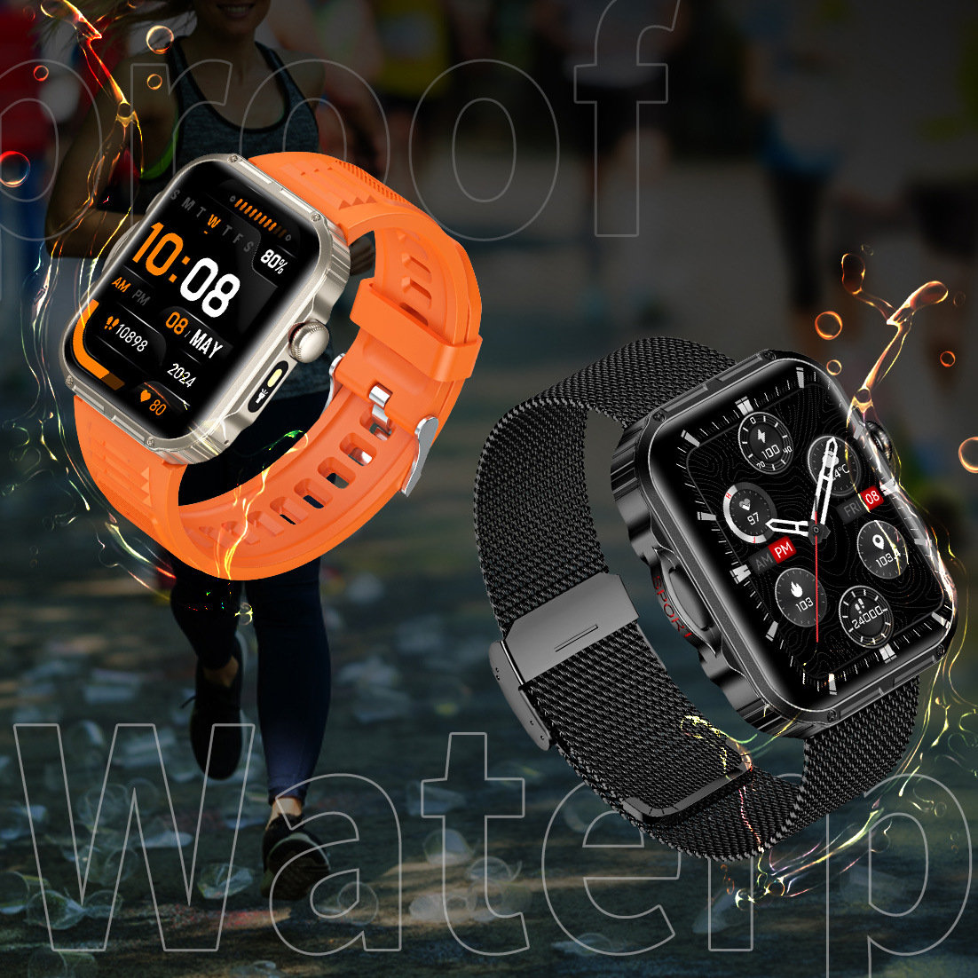 HDT11 Ultra Outdoor Smart Bracelet - Large Screen, BT Call, Side LED Torch, Weather & HR/SpO₂ Monitor (IP68)_voghion.com