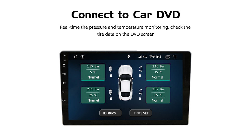 Cross-Border Android Navigation Car USB Tire Pressure Monitoring System Tpms Internal and External Wheel Temperature Detection