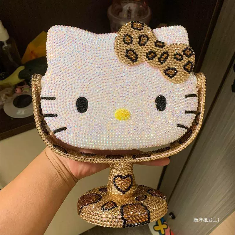 Hello Kitty, зеркало для студентов, инкрустированное бриллиантами, DIY, подарок на день рождения