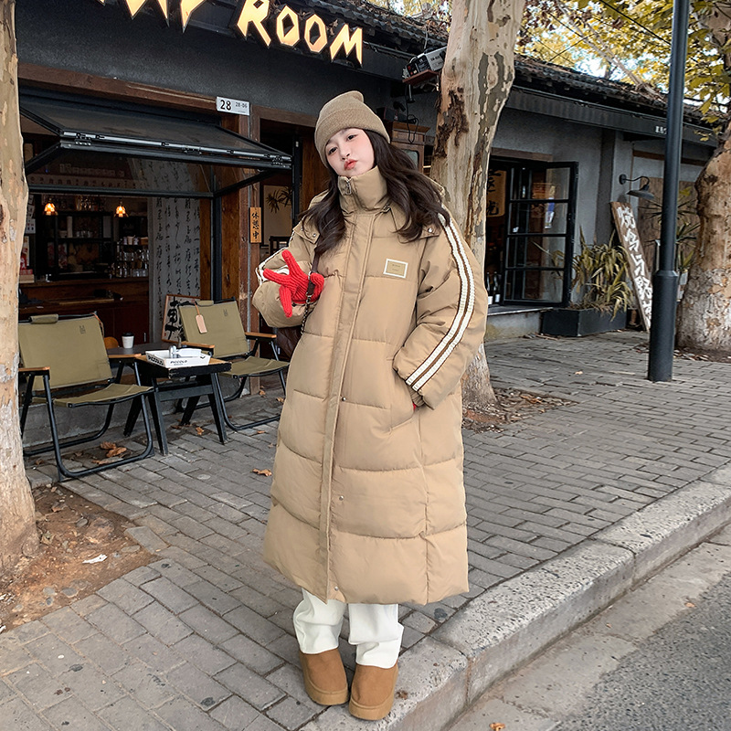Chaqueta de algodón de pluma para mujeres invierno 2025 nuevo chaqueta larga de rodilla suelta y gruesa chaqueta de algodón de marea image 4