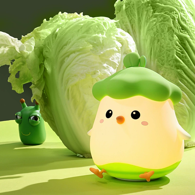 Силиконовый светильник Caixiaoji с USB-зарядкой и синхронизацией, светодиодный диммерный голосовой светильник, детский прикроватный ночник для сна