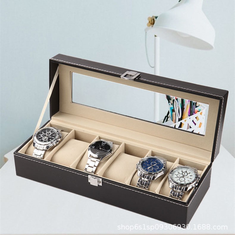 Caja de exhibición universal de cuero PU para relojes, embalaje portátil de alta gama para almacenamiento de múltiples relojes, ideal para dropshipping transfronterizo.