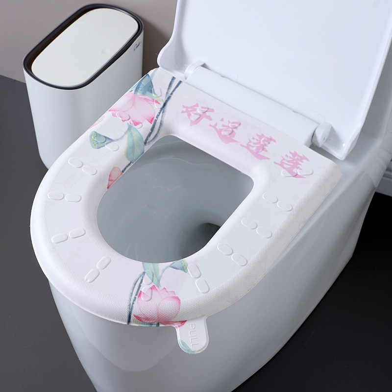 防水トイレマット、トイレシート、冬用、四季通用、トイレシリコンフォームリング、便座カバー、中国風|undefined