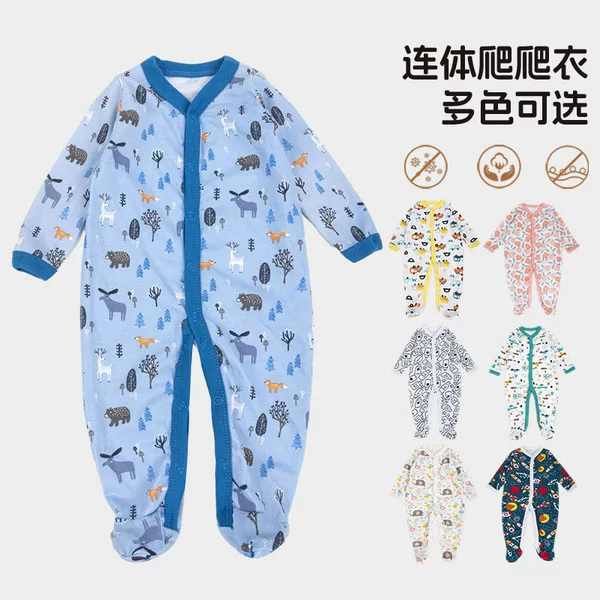 Cross-Border Baby Jumpsuits, Crawling Clothes, Newborn One-Piece Bags, Spring, Summer and Autumn Pajamas, Baby Clothes Wholesale