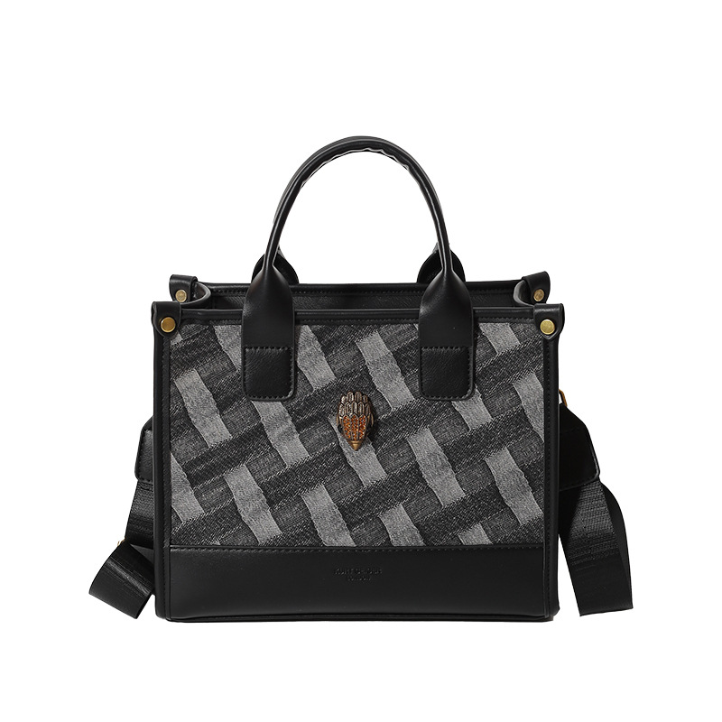 Transfronterizos de alta calidad tejido bolso denim de mujer gran capacidad bolso de mano tote urbano simple mochila de viaje