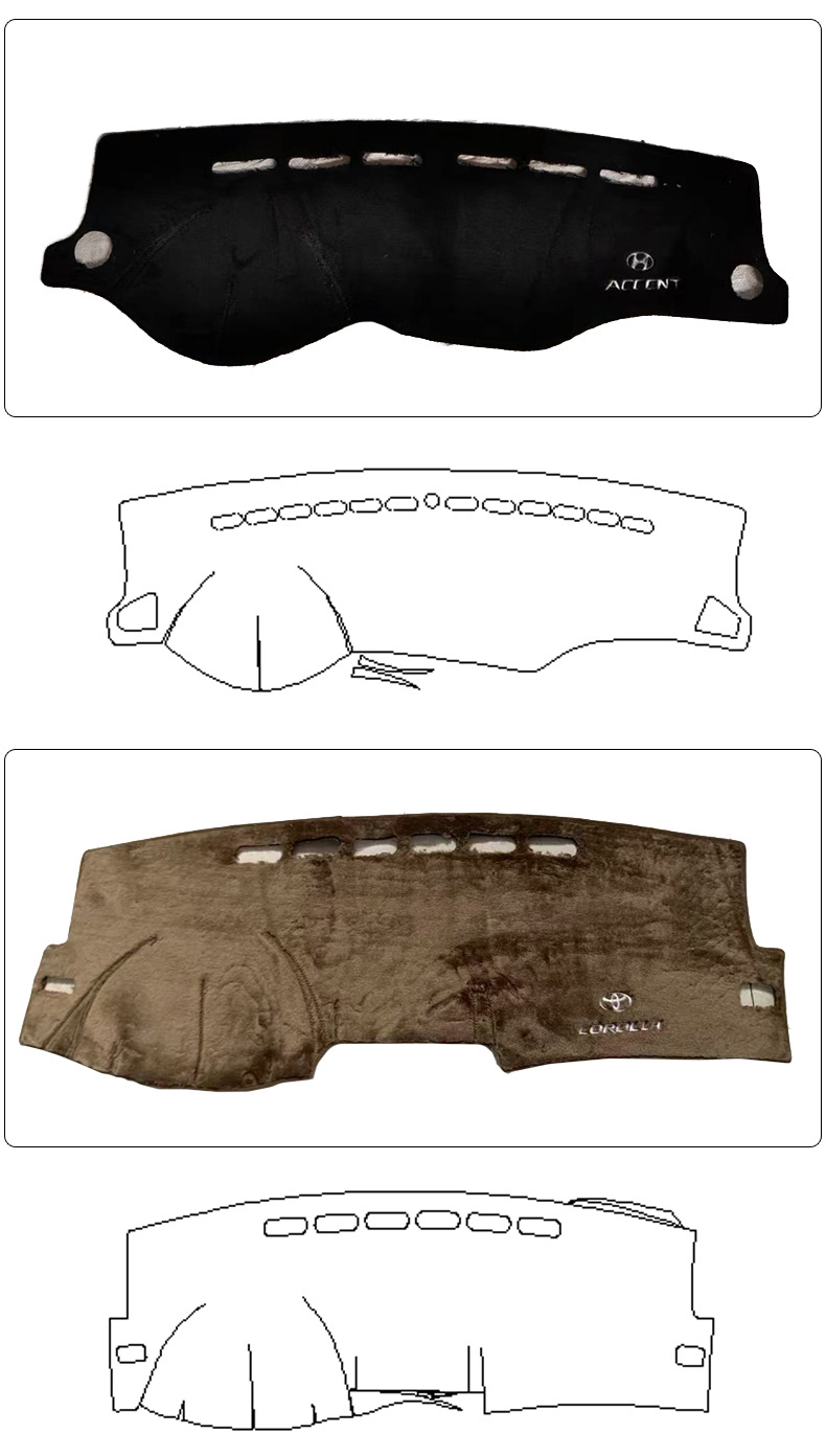 Cross-Border Foreign Trade Manufacturer Direct Sales Car Dashboard Light-Proof Mat Left-Hand Drive Right-Hand Drive Car Sun Protection and Heat Insulation Protective Mat