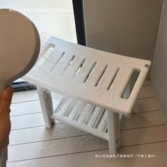高齢者や妊婦が入浴できるバスルームスツール、シャワー専用、2階建てのトイレタリー収納、家庭用靴交換スツール、滑り止めロースツール