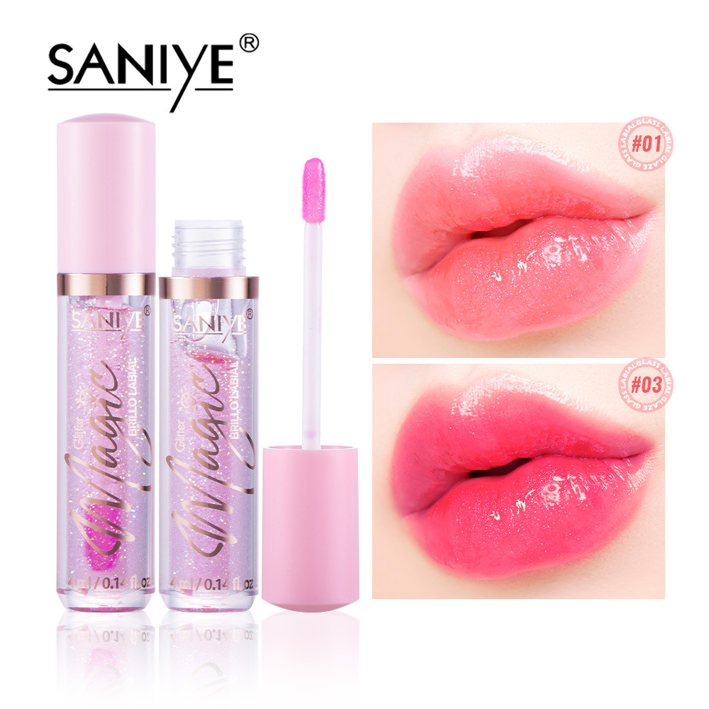 SANIYE Cross border Foreign trade goods in stock Lasting Moisture transparent nourish Lip Gloss Brighten Lip Gloss Labial glaze Lip Oil