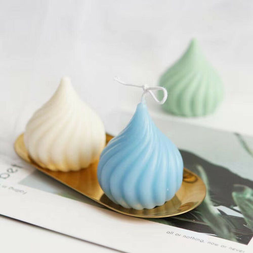 Three Trust Single Whirlwind Scented Candle Silicone Mold DIY Handmade Onion Head White Silicone Mold