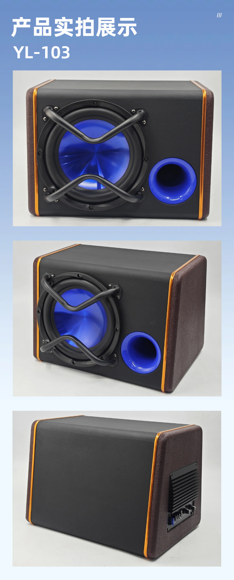 Source Factory 10inch Trunk Wooden Box Active Subwoofer 12V High Power In-stock Wholesale OEM Customization Wholesale
