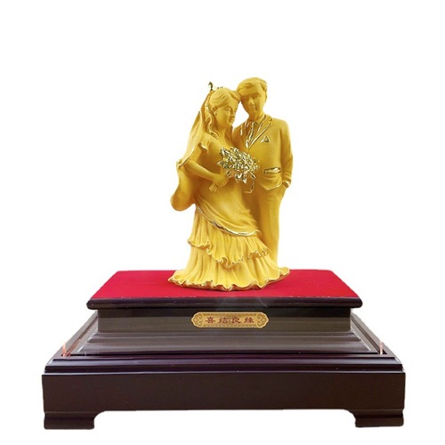 Wedding crafts, velvet gold Centenary Haohe gift ornaments, creative and practical wedding gold shop gifts wholesale