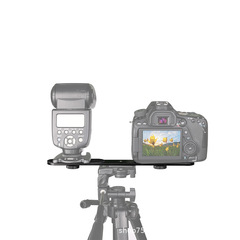 Multi-camera fill light one-word crossbar DV double-head bracket metal hot shoe long crossbar flash light crossbar bracket
