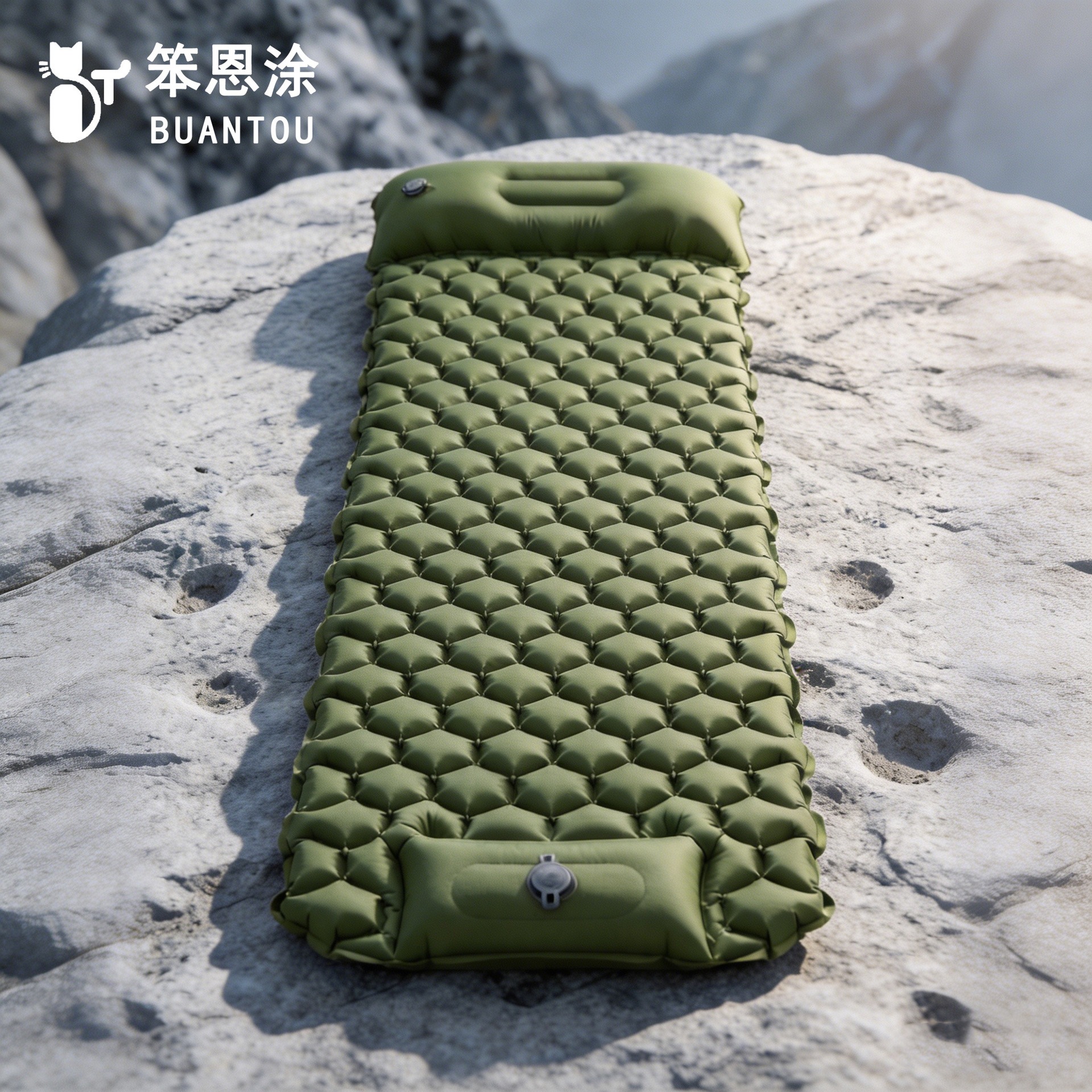 Widened and thickened foot-pump inflatable sleeping mat for outdoor camping, inflatable mattress, tent sleeping pad with TPU pump