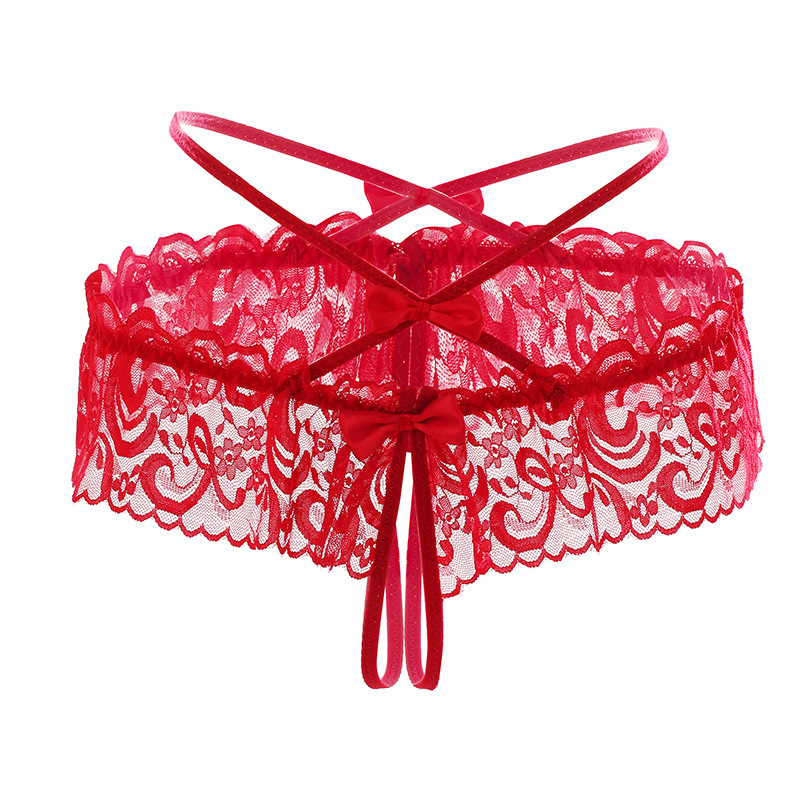 Plus size sexy underwear women's lace transparent thong open underwear c-shaped pants one-piece delivery Plus size sexy underwear women's lace transparent thong open underwear c-shaped pants one-piece delivery