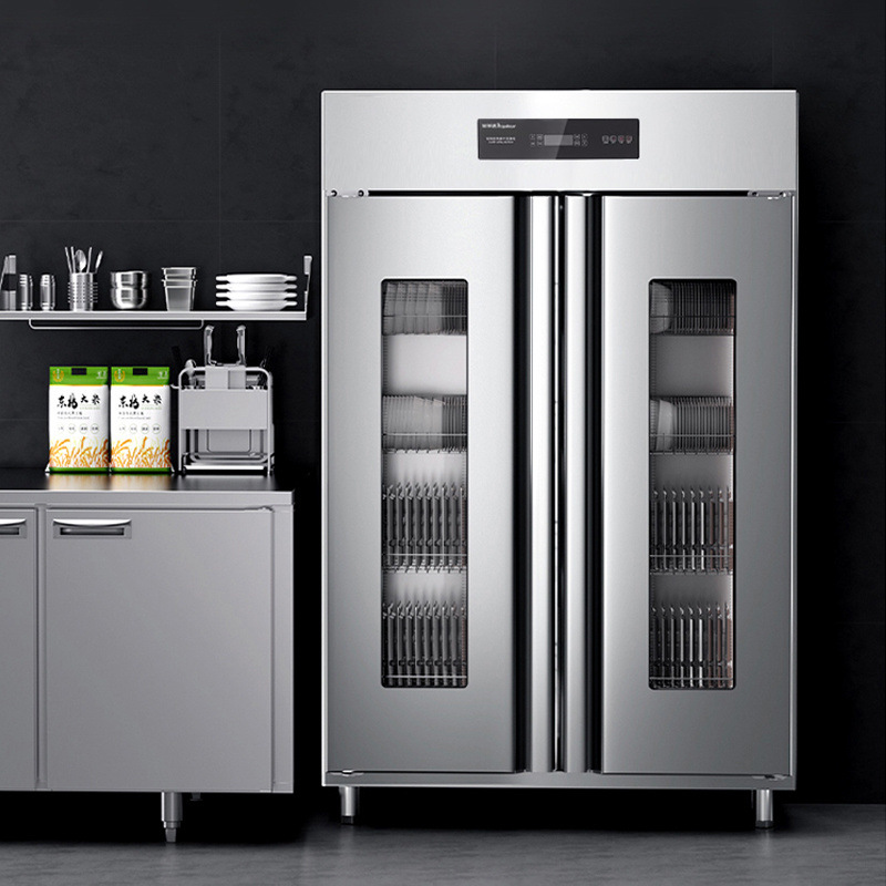 gabinete de desinfección de alta temperatura comercial de alta capacidad doble puerta circulación de aire caliente vertical gabinete de desinfección comedor cocina de acero inoxidable