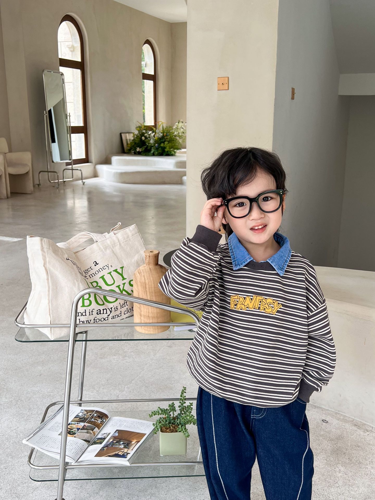 Felpa con cappuccio per bambini 2023 Bangcheng Autunno Ragazzi A Righe Cowboy Collo Con Cappuccio Bambino Casual Top C0213_voghion.com