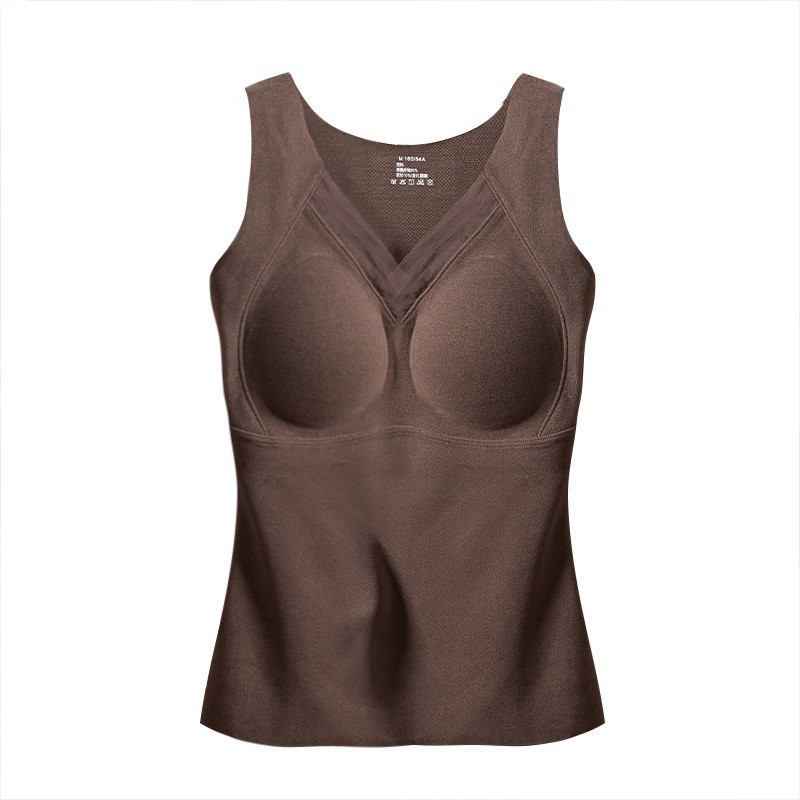 가을 및 겨울 열 속옷 여성 브래지어 가슴 패드 착용-무료 브래지어 가을 및 겨울 내부 베어링 아름다운 등 슬림-적합 없음 열 조끼