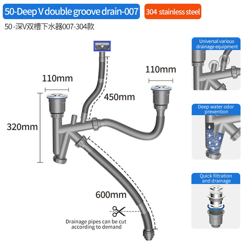 クロスボーダーfor customized kitchen wash basin water pipe|undefined
