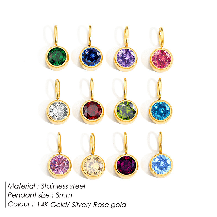 1 Piece Stainless Steel Rhinestones 14K Gold Plated Rose Gold Plated Inlay Polished Pendant display picture 1