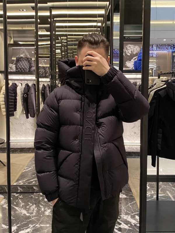 蒙家25ss M家新款Madeira系列拼色合身短款连帽羽绒服 男款|undefined