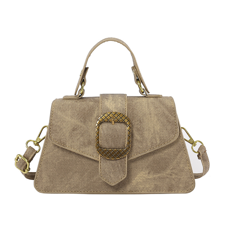 Este año popular bolso de brazo 2024 nueva moda francesa hebilla de cinturón decoración de hombro mochila retro bolso de hombro