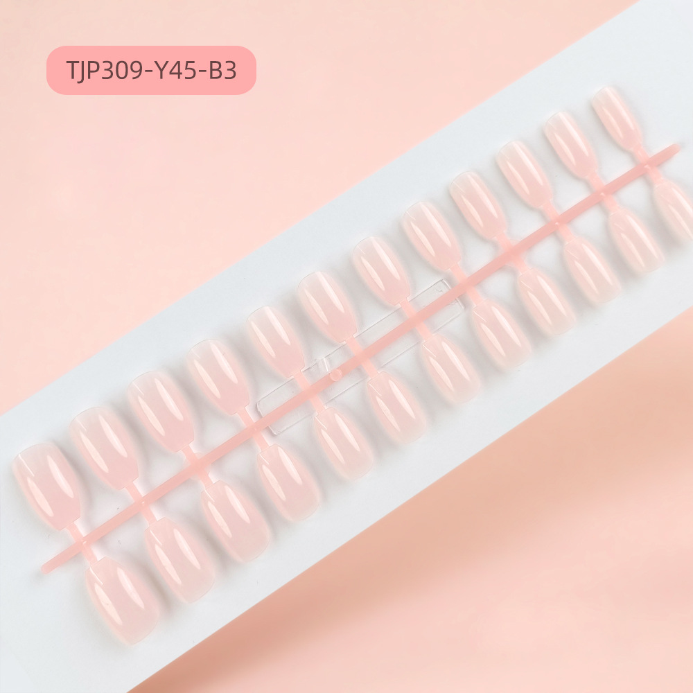 Color sólido largo Ballet tira de uñas UV brillante capa de sello de aceite engrase falso parche de uñas ataúd pieza de uñas