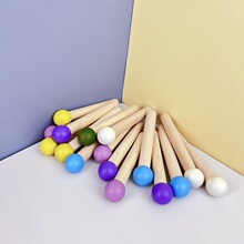 洞洞板配件收纳洞洞板木挂钩圆头火柴棍木棒支架实木层板木质挂件