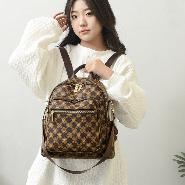 Nueva moda contraste color pu commuter Internet celebridad mismo estilo hombro mochila deportes al aire libre viaje de negocios bolso Las Mujeres por mayor entrega