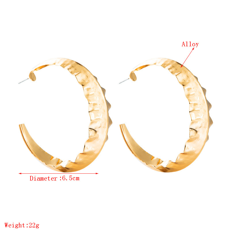 Wholesale Jewelry Round Alloy Carved Pattern Geometric Earrings Nihaojewelry display picture 1