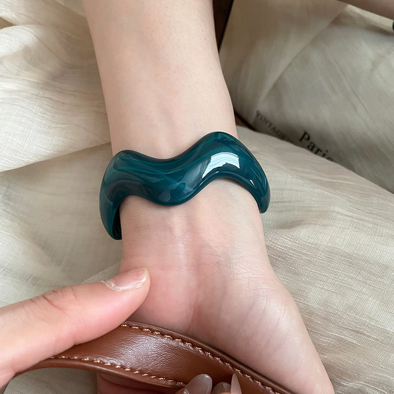 欧美亚克力晕染不规则宽面手镯个性时尚潮流手环轻奢百搭手饰小众|undefined