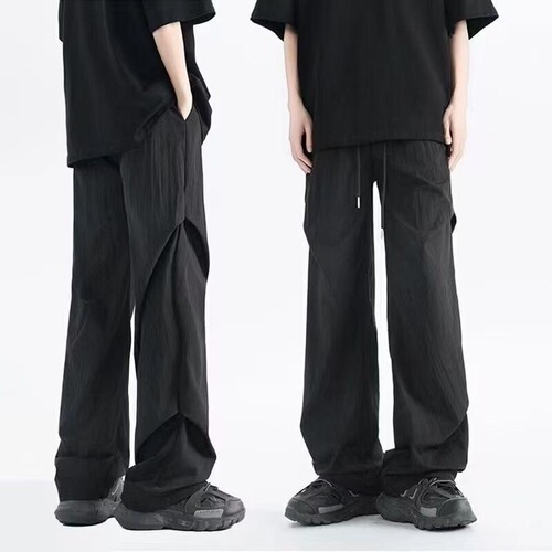 Women's and Men's Summer Trend Brand Loose Fighting Pants, Thin Quick-Dry Casual Trousers with American Style Ice Silk Cool Sensation