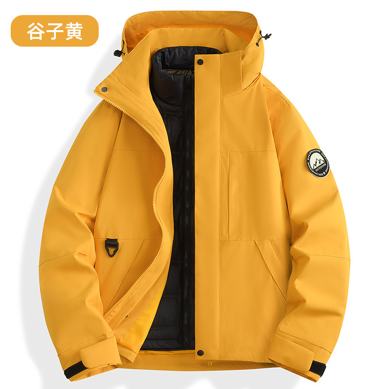 秋冬季冲锋衣防风防水三合一外套可拆卸羽绒内胆登山服定制LOGO字|undefined