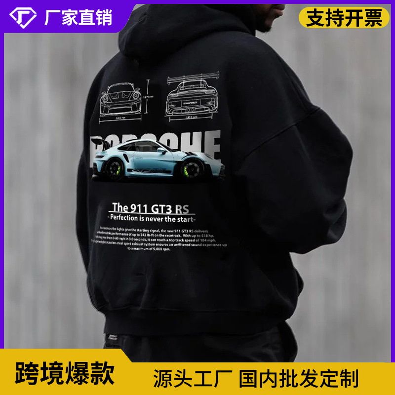 Cross-Border New Gothic Oversized Hoodie Long-Sleeve Harajuku Sweatshirt Unisex Aesthetic Hip-Hop Retro Friends Winter