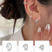 明星同款钉子耳扣男女小众设计感潮流高级感银针耳圈街头百搭耳饰