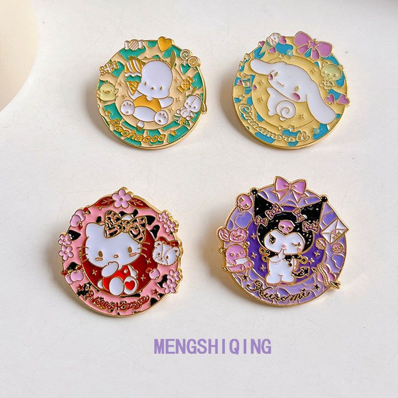 卡通胸针玉桂狗库洛米花环金属徽章可爱动物纹学生衣服配饰