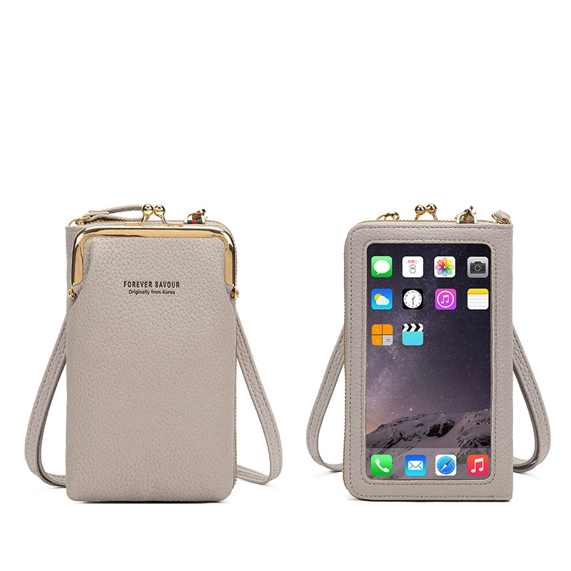 FOREVER SAVOUR Small Kids Wallet Shoulder Bag with Touch Screen Phone Pocket, City Style, 18x11x5 cm
