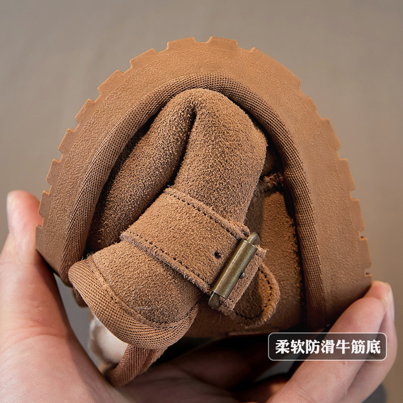 Bottes de neige pour enfants, chaussures d'hiver chaudes en coton pour garçons, bottes courtes pour filles, chaussures en coton imperméables et épaisses pour bébé_voghion.com