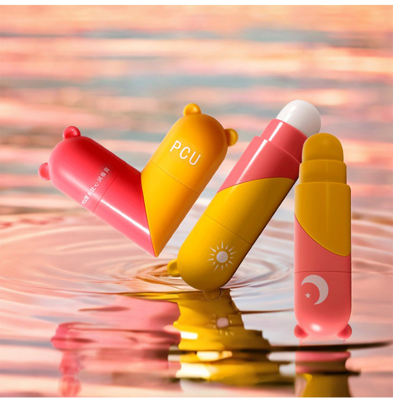 PCU Autumn/Winter Edition Heart-shaped Double-Head Moisturizing Lipstick, Heart-shaped Moisturizing Vaseline Anti-Cracking Healthy Children's Lipstick undefined